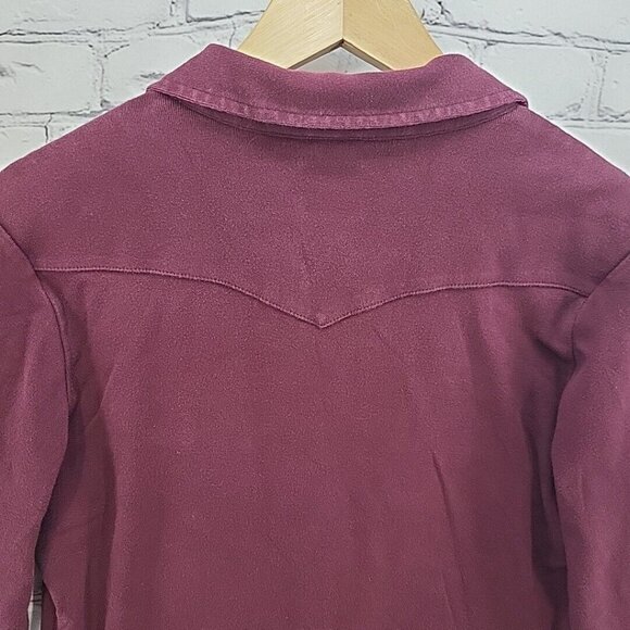 Cruel Girl Western Shirt Jr Sz L Large Maroon Pearl Snaps Cowgirl - Picture 14 of 15